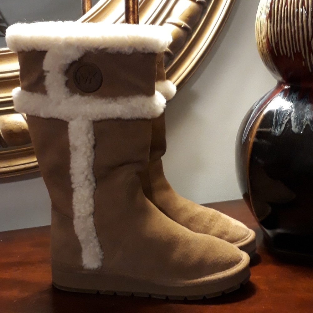 Michael Kors Tan Camel Shearling Suede Boot 5